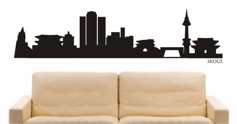 WANDTATTOO e622 Skyline Stadt - Seoul (Südkoreas) Design 1