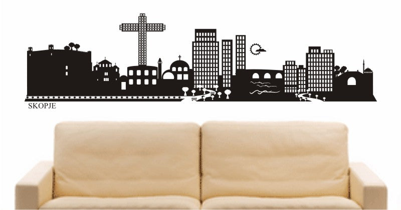 WANDTATTOO e623 Skyline Stadt - Skopje (Mazedonien) Design 2