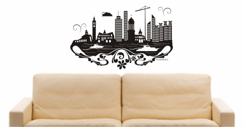 WANDTATTOO e626 Skyline Stadt - St. George’s (Grenada)Design 3