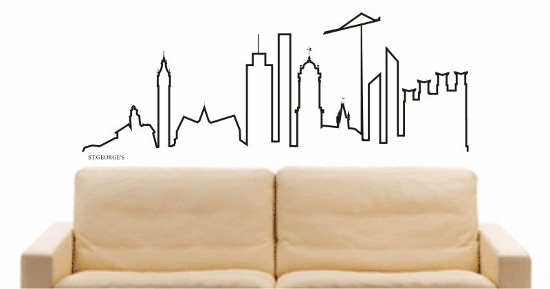 WANDTATTOO e626 Skyline Stadt - St. George’s (Grenada)Design 4
