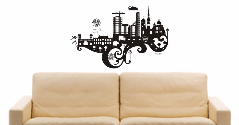 WANDTATTOO e631 Skyline Stadt - Tallinn (Estland) Design 3