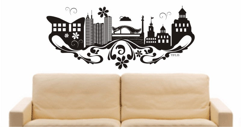 WANDTATTOO e632 Skyline Stadt - Tiflis (Georgien) Design 3