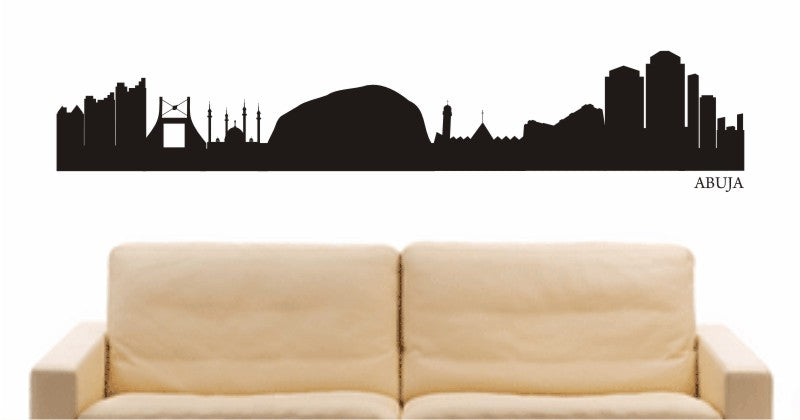 WANDTATTOO e637 Skyline Stadt - Abuja ( Nigeria) Design 1
