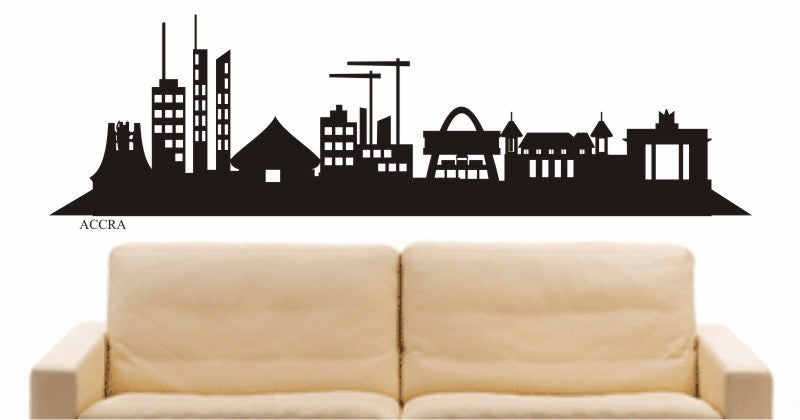 WANDTATTOO e639 Skyline Stadt - Accra ( Ghana) Design 2