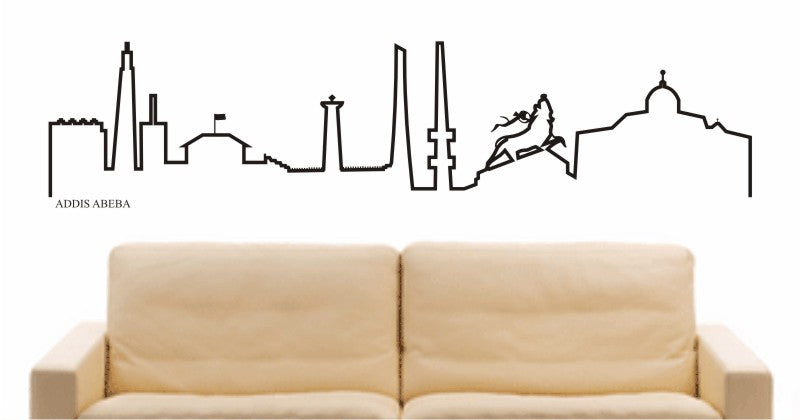 WANDTATTOO e640 Skyline Stadt - Addis Abeba (Äthiopien) Design 4