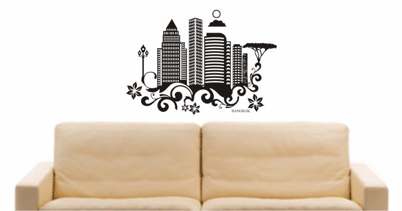 WANDTATTOO e642 Skyline Stadt - Bangkok (Thailand) Design 3