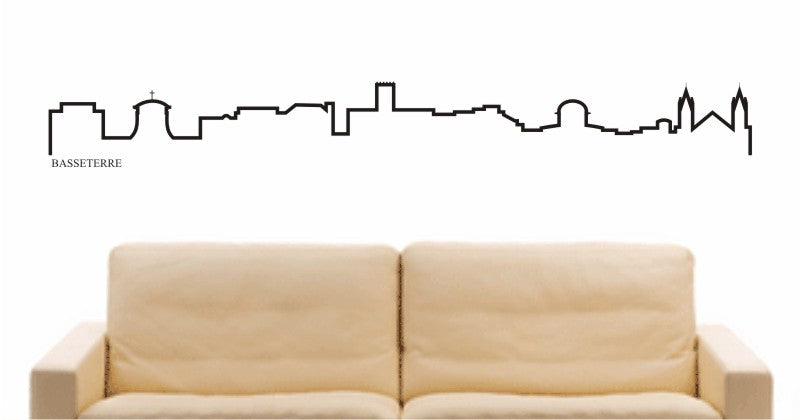 WANDTATTOO e643 Skyline Stadt - Basseterre (St. Kitts und Nevis ) Design 4