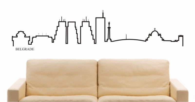 WANDTATTOO e644 Skyline Stadt - Belgrade (Serbia) Design 4