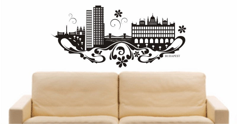 WANDTATTOO e647 Skyline Stadt - Budapest (Ungarn) Design 3