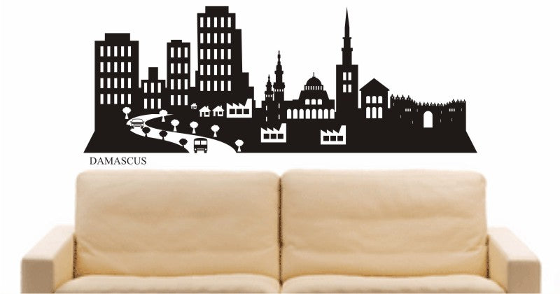 WANDTATTOO e653 Skyline Stadt - Damascus (Syrien) Design 2