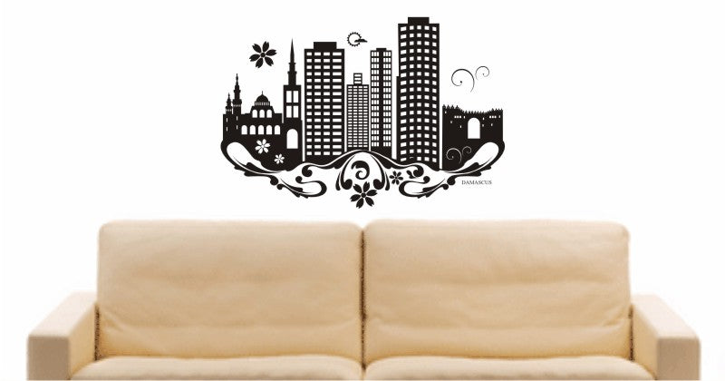WANDTATTOO e653 Skyline Stadt - Damascus (Syrien) Design 3