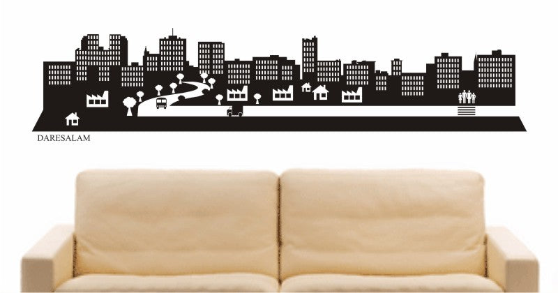 WANDTATTOO e654 Skyline Stadt - Daresalam (Tansania) Design 2