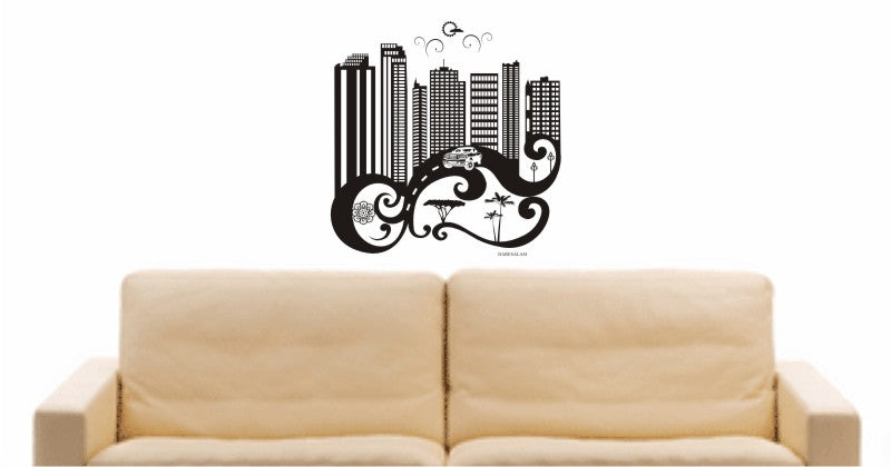 WANDTATTOO e654 Skyline Stadt - Daresalam (Tansania) Design 3