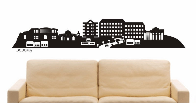 WANDTATTOO e655 Skyline Stadt - Dodoma (Tanzania) Design 2