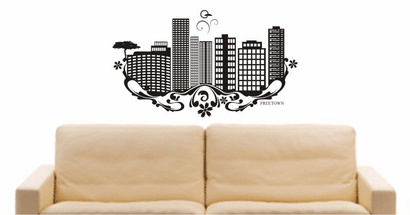 WANDTATTOO e658 Skyline Stadt - Freetown (Republik Sierra Leone) Design 3