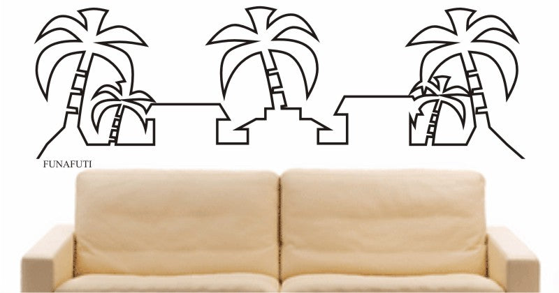 WANDTATTOO e659 Skyline Stadt - Funafuti (Inselstaats Tuvalu) Design 4