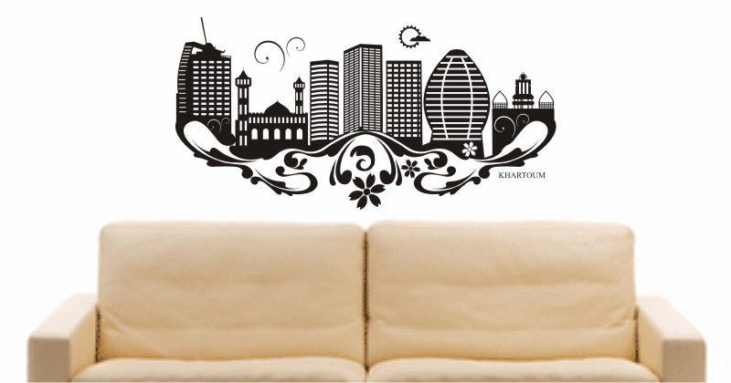 WANDTATTOO e670 Skyline Stadt - Khartum (Sudan) Design 3