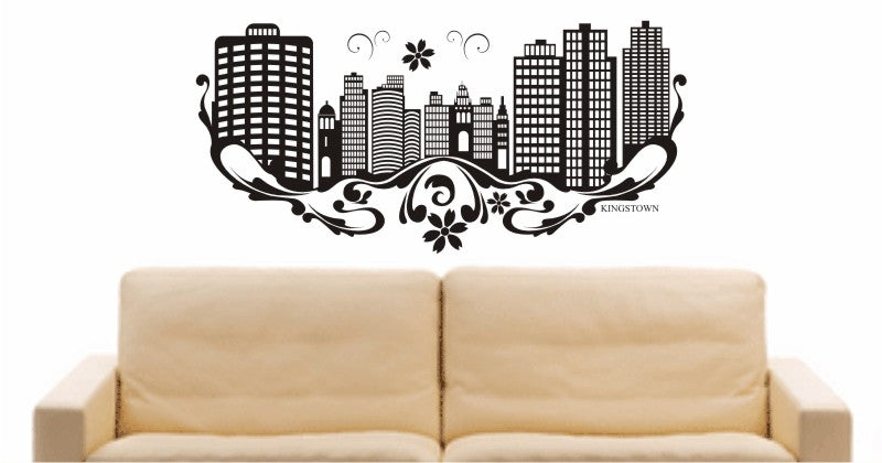 WANDTATTOO e672 Skyline Stadt - Kingstown (St. Vincent und die Grenadinen) Design 3