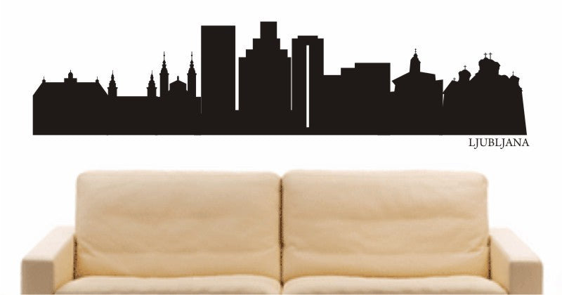 WANDTATTOO e674 Skyline Stadt - Ljubljana (Slowenien) Design 1