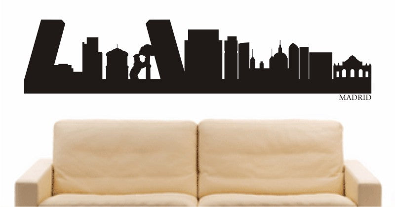 WANDTATTOO e677 Skyline Stadt - Madrid (Spain) Design 1