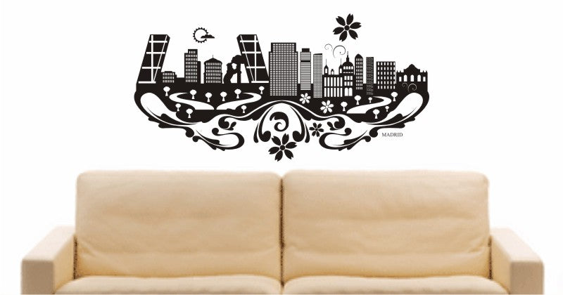 WANDTATTOO e677 Skyline Stadt - Madrid (Spain) Design 3