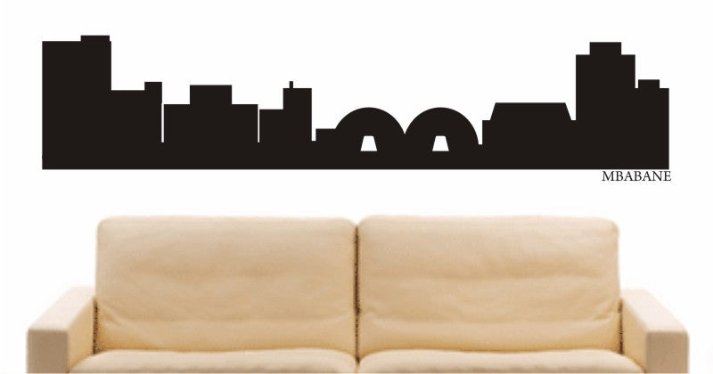 WANDTATTOO e679 Skyline Stadt - Mbabane (Swasiland) Design 1