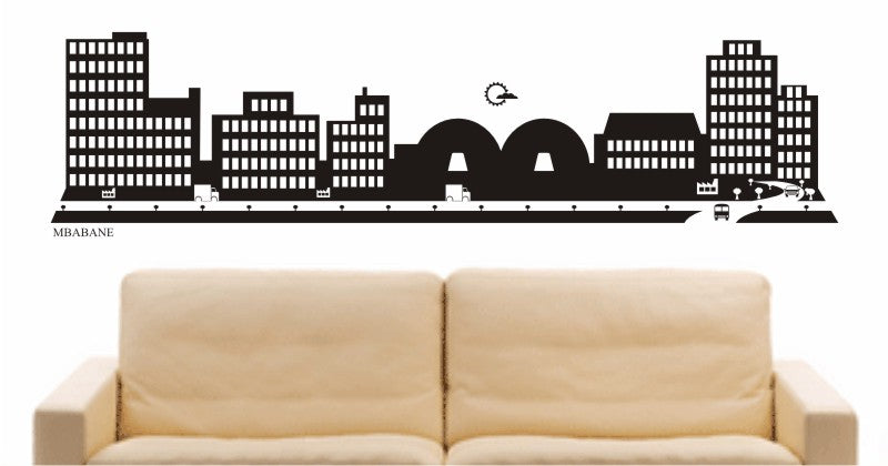 WANDTATTOO e679 Skyline Stadt - Mbabane (Swasiland) Design 2