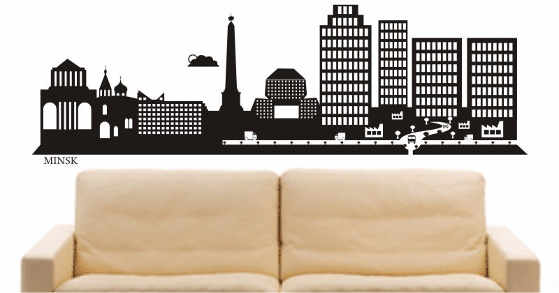 WANDTATTOO e680 Skyline Stadt - Minsk (Weißrussland) Design 2