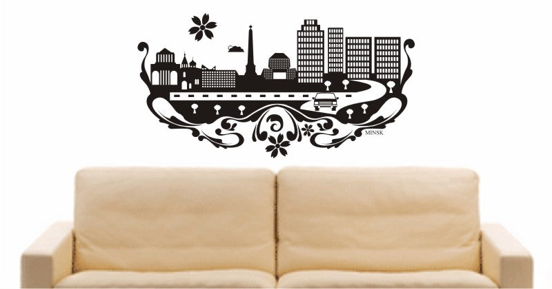 WANDTATTOO e680 Skyline Stadt - Minsk (Weißrussland) Design 3
