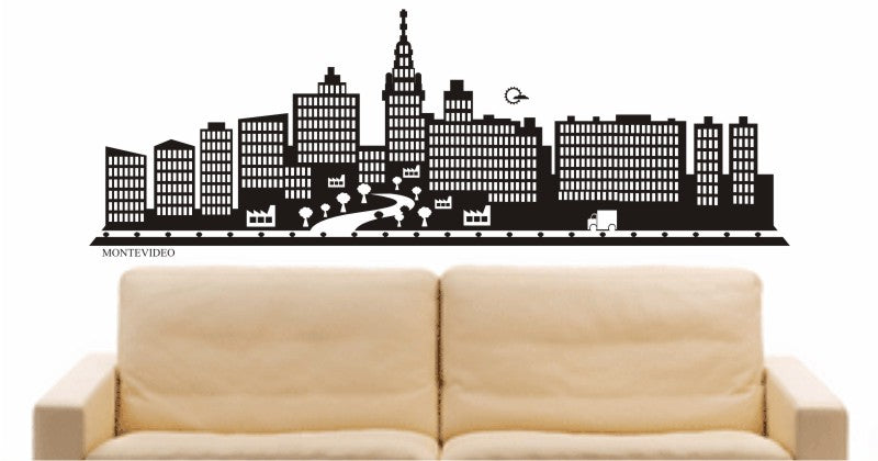 WANDTATTOO e682 Skyline Stadt - Montevideo (Uruguay) Design 2