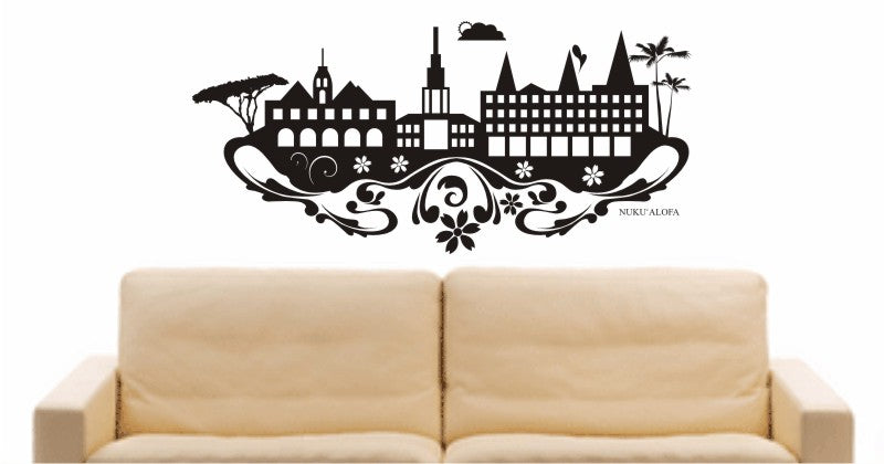 WANDTATTOO e684 Skyline Stadt - Nuku?alofa (Tonga) Design 3
