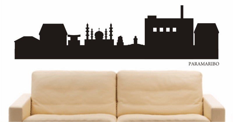 WANDTATTOO e685 Skyline Stadt - Paramaribo (Suriname) Design 1