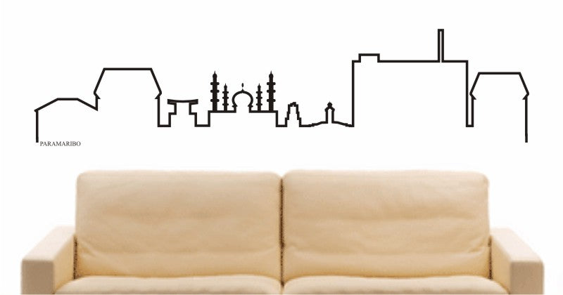 WANDTATTOO e685 Skyline Stadt - Paramaribo (Suriname) Design 4