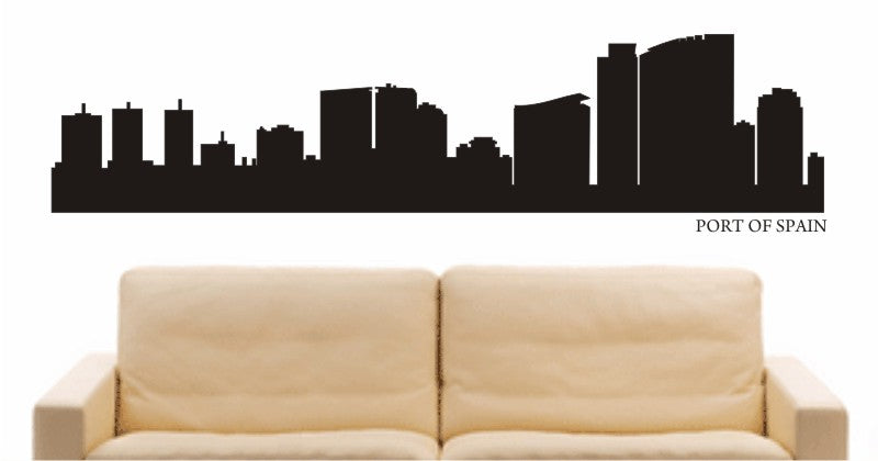 WANDTATTOO e686 Skyline Stadt - Port of Spain (Trinidad und Tobago) Design 1