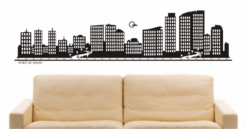 WANDTATTOO e686 Skyline Stadt - Port of Spain (Trinidad und Tobago) Design 2