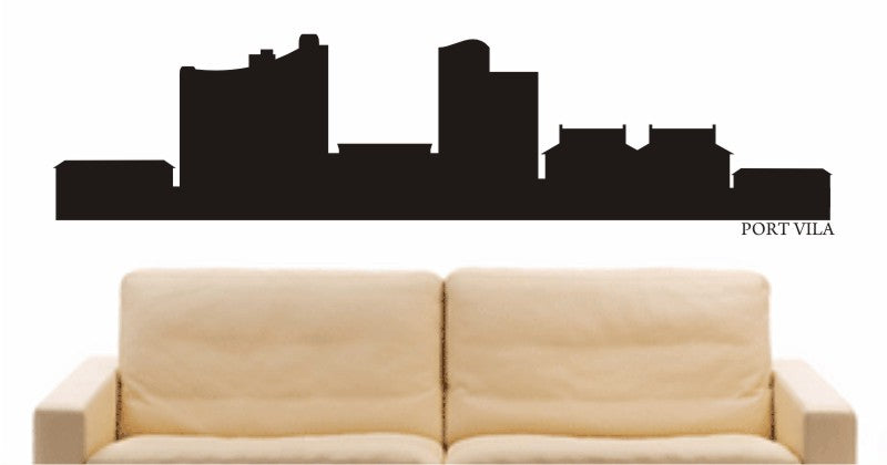 WANDTATTOO e687 Skyline Stadt - Port Vila (Pazifikstaates Vanuatu) Design 1