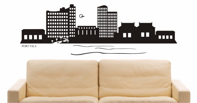 WANDTATTOO e687 Skyline Stadt - Port Vila (Pazifikstaates Vanuatu) Design 2