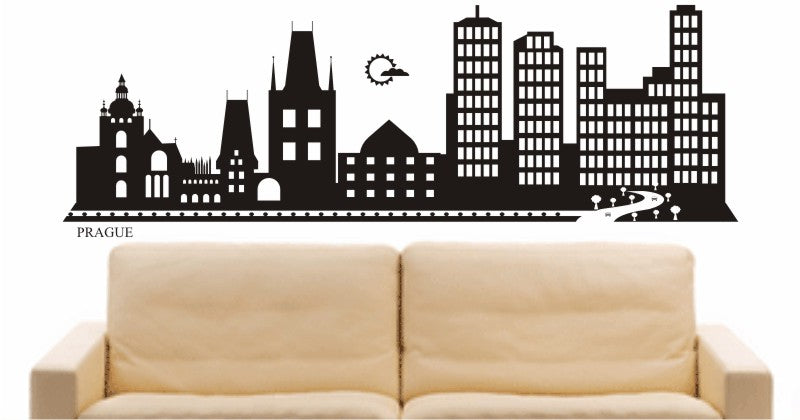 WANDTATTOO e688 Skyline Stadt - Prague (Tschechische Republik) Design 2