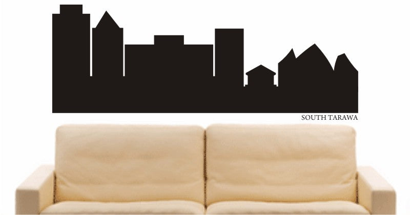 WANDTATTOO e691 Skyline Stadt - South Tarawa (Republik Kiribati) Design 1