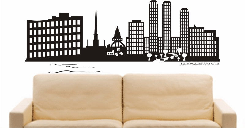WANDTATTOO e692 Skyline Stadt - Sri Jayawardenepura Kotte (Sri Lanka) Design 2