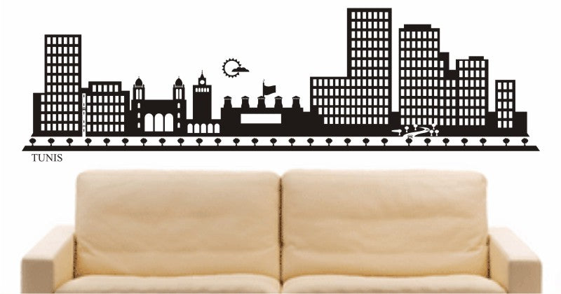 WANDTATTOO e697 Skyline Stadt - Tunis (Elfenbeinküste) Design 2
