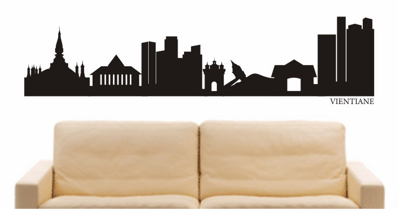 WANDTATTOO e702 Skyline Stadt - Vientiane ( Laos) Design 1