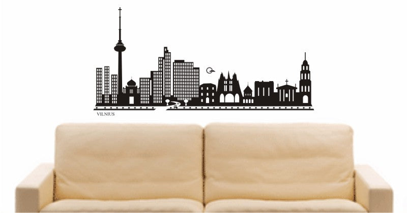 WANDTATTOO e703 Skyline Stadt - Vilnius (Litauen) Design 2