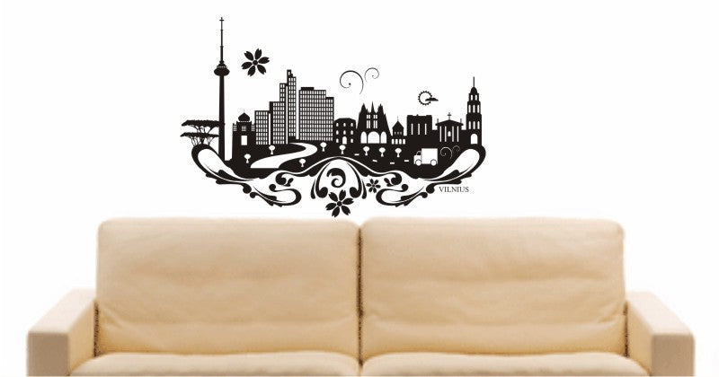 WANDTATTOO e703 Skyline Stadt - Vilnius (Litauen) Design 3