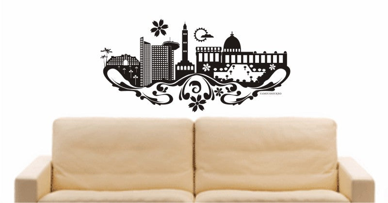 WANDTATTOO e709 Skyline Stadt - Yamoussoukro ( Elfenbeinküste) Design 3