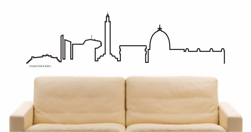 WANDTATTOO e709 Skyline Stadt - Yamoussoukro ( Elfenbeinküste) Design 4