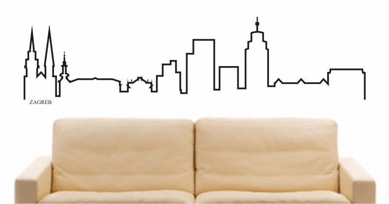 WANDTATTOO e711 Skyline Stadt - Zagreb (Kroatien) Design 4