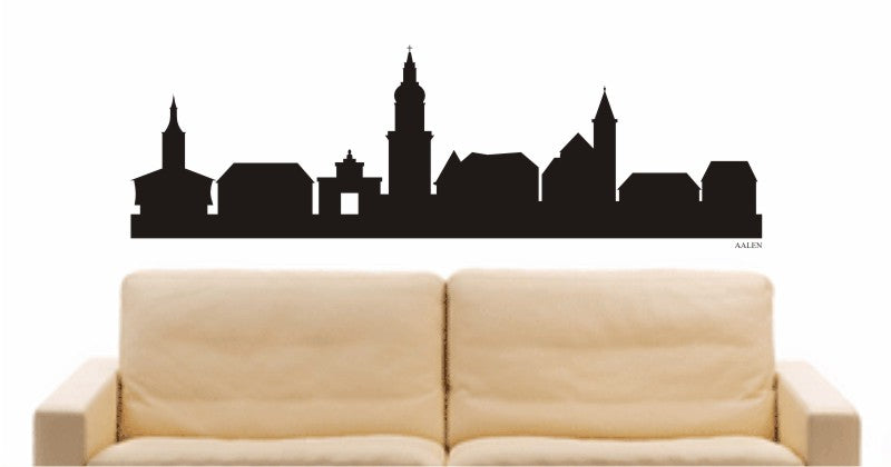 WANDTATTOO e713 Skyline Stadt - Aalen (Deutschland) Design 1
