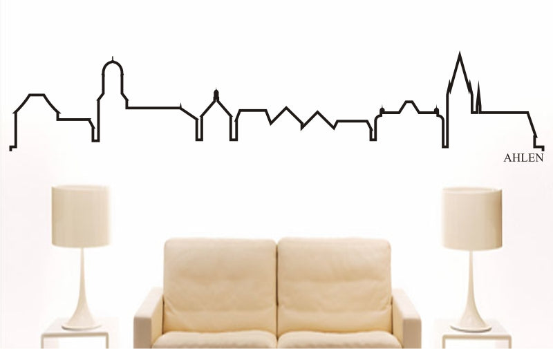 WANDTATTOO e714 Skyline Stadt - Ahlen (Deutschland) Design 4