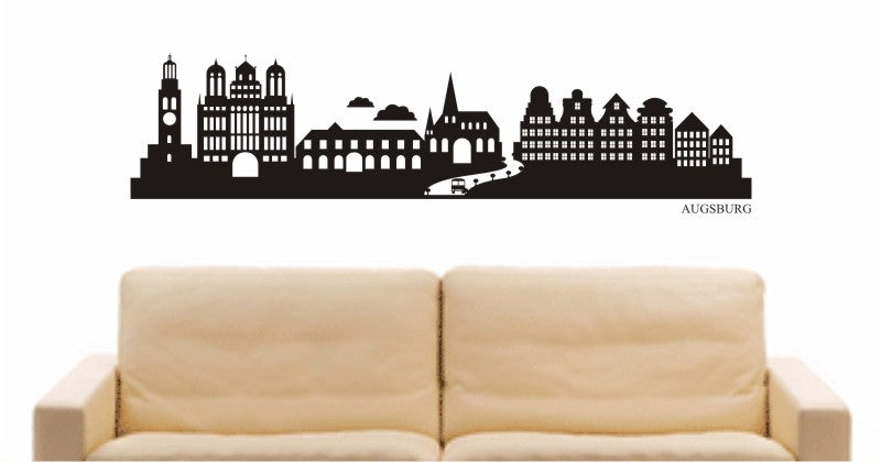 WANDTATTOO e717 Skyline Stadt - Augsburg (Deutschland) Design 2